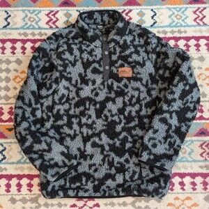 Home Free Size Medium Black Grey New York Fleece‎ Pullover Sweater